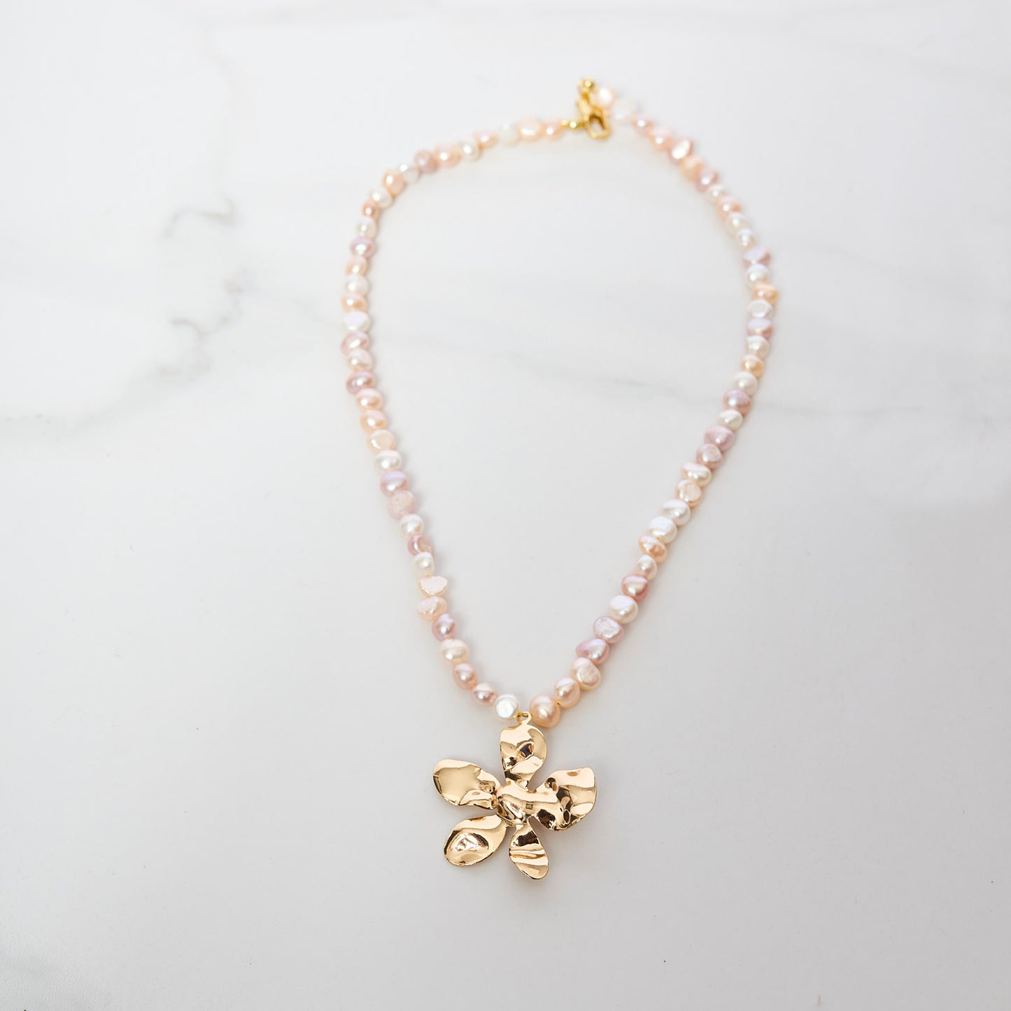 Collar Flor y Perlas